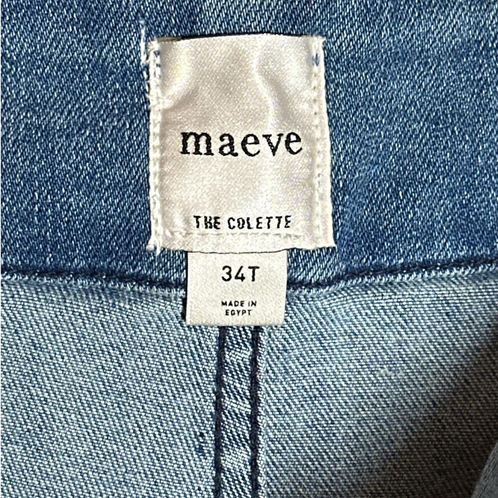 Maeve Anthropologie Colette Cropped Wide Leg Jeans Denim Medium 34T 34 Tall NWT - Picture 6 of 13